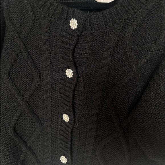 HYACINTH HOUSE Crystal Button Victoria Short Sleeve Cardigan - Picture 3 of 6